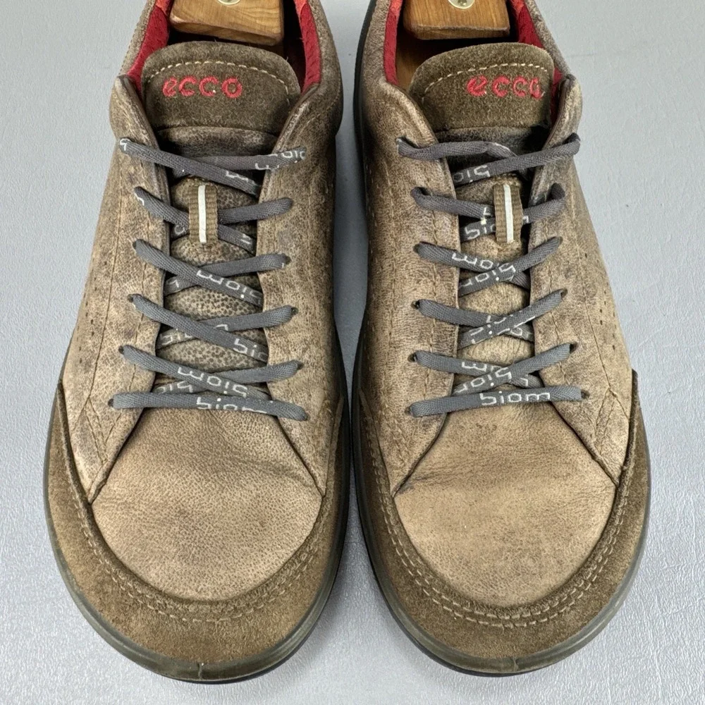 Ecco Biom Grip Shoes Mens Sz 41 US 7-7.5 Brown Distressed Casual Comfort Walking